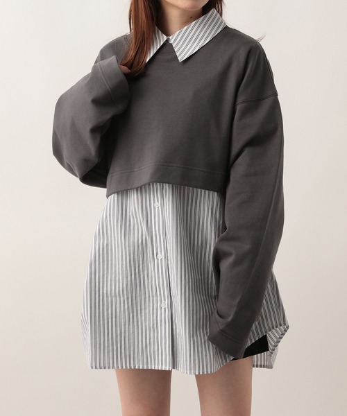 Heather（ヘザー）の「ショート丈スウェット　272275（スウェット・レディース・チャコールグレー/ライトグレー/ブルー・FREE）」の8枚目の写真