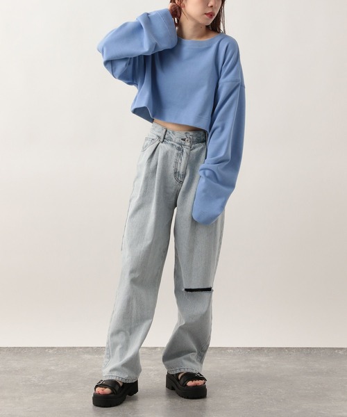 Heather（ヘザー）の「ショート丈スウェット　272275（スウェット・レディース・チャコールグレー/ライトグレー/ブルー・FREE）」の14枚目の写真