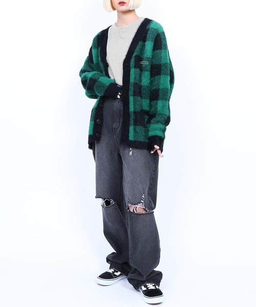 EXIEEE（イグジー）の「ダメージデニムパンツ（デニムパンツ・レディース・ブラック/ブルー・X-LARGE/SMALL/MEDIUM/LARGE）」の4枚目の写真