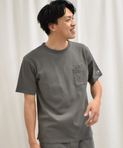 SPENDY'S Store（スペンディーズストア）の「<Champion/チャンピオン>胸ポケットTシャツ（Tシャツ/カットソー・メンズ・スミクロ/キャメル/カーキ・M/L/XL）」の18枚目の写真