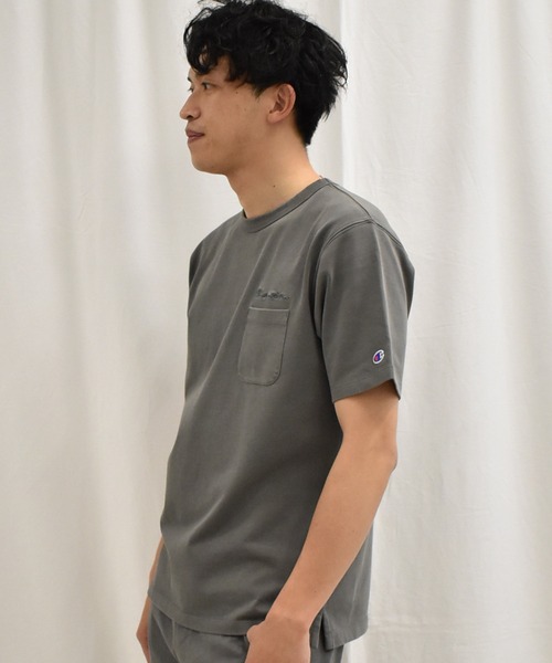 SPENDY'S Store（スペンディーズストア）の「<Champion/チャンピオン>胸ポケットTシャツ（Tシャツ/カットソー・メンズ・スミクロ/キャメル/カーキ・M/L/XL）」の19枚目の写真