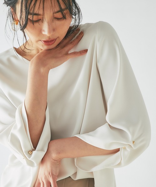 RIVE DROITE（リヴドロワ）の「タックパーツブラウス（シャツ/ブラウス・レディース・アイボリー/ベージュ/ミント・38/36）」の10枚目の写真
