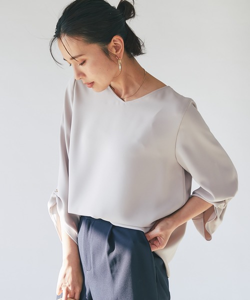 RIVE DROITE（リヴドロワ）の「タックパーツブラウス（シャツ/ブラウス・レディース・アイボリー/ベージュ/ミント・38/36）」の8枚目の写真