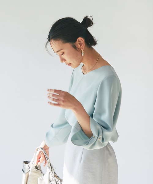 RIVE DROITE（リヴドロワ）の「タックパーツブラウス（シャツ/ブラウス・レディース・アイボリー/ベージュ/ミント・38/36）」の7枚目の写真