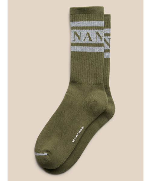 Banana Republic（バナナリパブリック）の「クールマックス(R) ロゴ クルーソックス（ソックス/靴下・メンズ・ホワイト/ブラック/ネイビー/グレー/イエロー/ブルー/カーキ/オレンジ・ONE SIZE）」の4枚目の写真