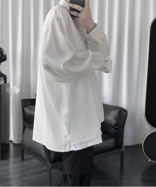 NEW GENTLEMAN(ニュージェントルマン)の「トロミ オーバーサイズシャツ(シャツ/ブラウス・メンズ・ホワイト/ブラック/グレー・M/L)」の21枚目の写真