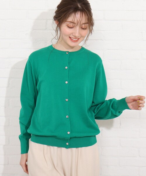 SHOO・LA・RUE(シューラルー)の「◆クリアコットンクルーカーディガン(カーディガン/ボレロ・レディース・オフホワイト/グリーン/ホワイト系5/レッド系1/ブラック/ブルー・04/03/02)」の20枚目の写真