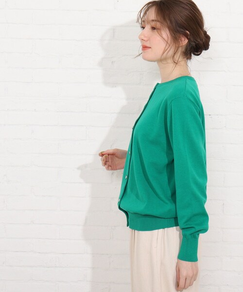 SHOO・LA・RUE(シューラルー)の「◆クリアコットンクルーカーディガン(カーディガン/ボレロ・レディース・オフホワイト/グリーン/ホワイト系5/レッド系1/ブラック/ブルー・04/03/02)」の21枚目の写真