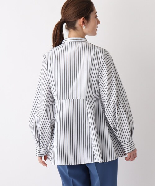 OPAQUE.CLIP（オペークドットクリップ）の「◆【SHIRT OPAQUE．CLIP】ペプラムキリカエブラウス（シャツ/ブラウス・レディース・グリーン系その他4/ライトブルー/ホワイト系/ブラック系2・38/42/40）」の7枚目の写真