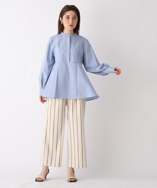 OPAQUE.CLIP（オペークドットクリップ）の「◆【SHIRT OPAQUE．CLIP】ペプラムキリカエブラウス（シャツ/ブラウス・レディース・グリーン系その他4/ライトブルー/ホワイト系/ブラック系2・38/42/40）」の14枚目の写真