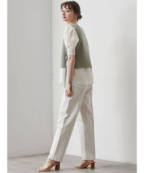 LAGUNAMOON（ラグナムーン）の「ウッドヒールメッシュサンダル（サンダル・レディース・グリーン/ベージュ・SMALL/MEDIUM）」の3枚目の写真