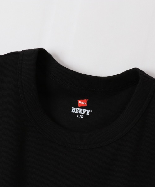 HANES（ヘインズ）の「【Hanes/ヘインズ】メンズ ビーフィー リブTシャツ（Tシャツ/カットソー・メンズ・ホワイト/ブラック/ネイビー/ヘザーグレー・SMALL/MEDIUM/LARGE/X-LARGE）」の5枚目の写真