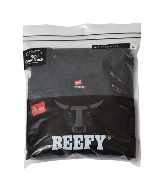 HANES（ヘインズ）の「【Hanes/ヘインズ】メンズ ビーフィー リブTシャツ（Tシャツ/カットソー・メンズ・ホワイト/ブラック/ネイビー/ヘザーグレー・SMALL/MEDIUM/LARGE/X-LARGE）」の6枚目の写真