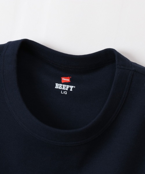 HANES（ヘインズ）の「【Hanes/ヘインズ】メンズ ビーフィー リブTシャツ（Tシャツ/カットソー・メンズ・ホワイト/ブラック/ネイビー/ヘザーグレー・SMALL/MEDIUM/LARGE/X-LARGE）」の12枚目の写真