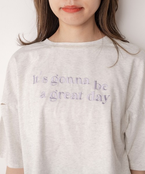 OLIVE des OLIVE（オリーブデオリーブ）の「クロップド丈肩開きＴシャツ（Tシャツ/カットソー・レディース・ライトグレー/オフホワイト/サックスブルー/スミクロ・FREE）」の8枚目の写真