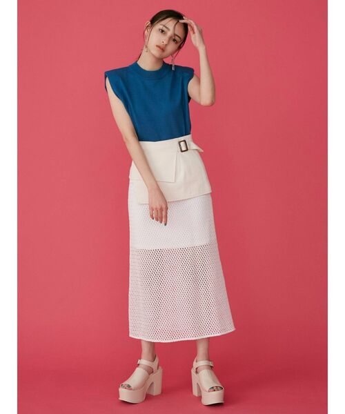 MURUA(ムルーア)の「オーバーショルダーニットタンク(タンクトップ・レディース・ライトグレー/ブラック/ブルー/ベージュ・FREE)」の13枚目の写真