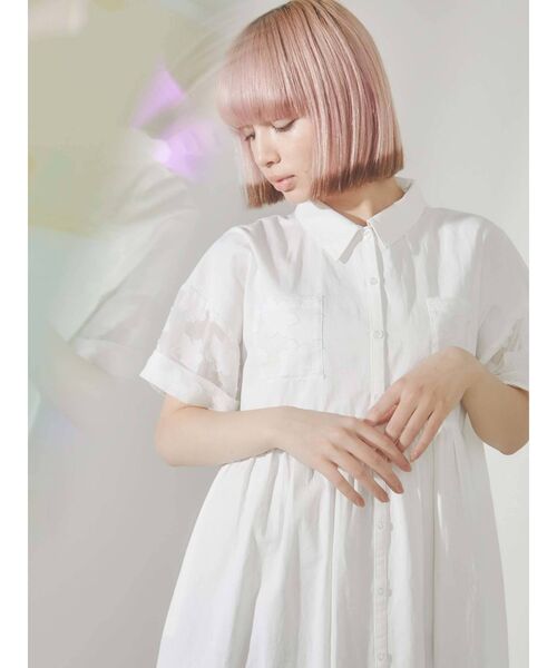 merry jenny(メリージェニー)の「キリカエシアーシャツワンピース(ワンピース・レディース・オフホワイト/ブラック/ネイビー・FREE)」の21枚目の写真