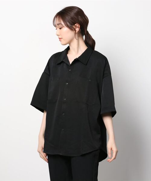 THE TWENTYSEVEN(ザ トゥエンティーセブン)の「The TWENTYSEVEN:PE TWILL WORK SHIRTS S/S ポリツイルワークシャツショートスリーブ(シャツ/ブラウス・レディース・ホワイト/ブラック/サックスブルー/グレイッシュベージュ・M/L/XL)」の10枚目の写真