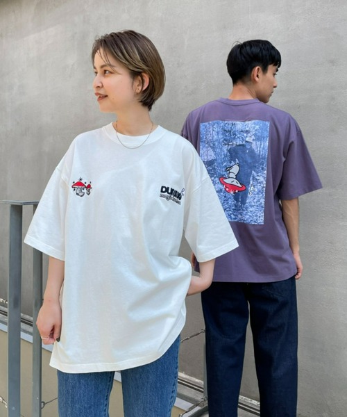 Dunno（ドノウ）の「【DUNNO/ダノウ】Zen M.Hunter Tee ユニセックス（Tシャツ/カットソー・メンズ・ホワイト/パープル・MEDIUM/LARGE）」の3枚目の写真