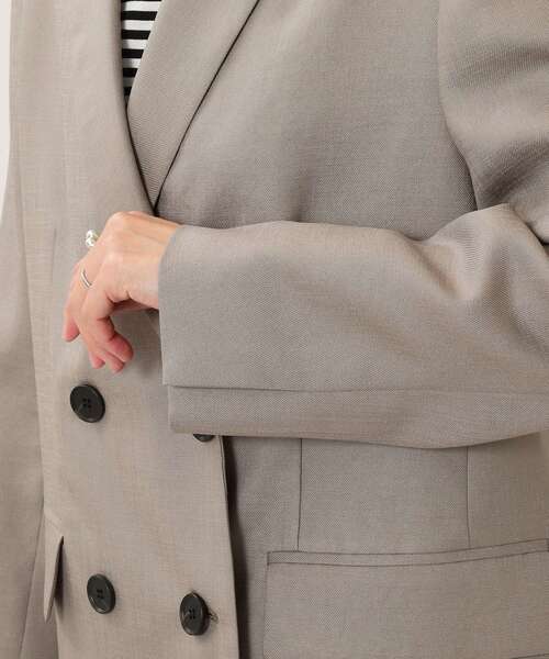UNTITLED（アンタイトル）の「◆【SET UP】リネンライク ダブルブレストジャケット＜洗える＞（スーツジャケット・レディース・サンドベージュ/ベージュ・42/04/02/44/00/48/03/01）」の9枚目の写真