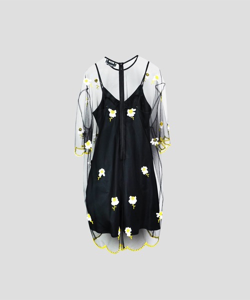 MSGM(エムエスジーエム)の「3D DAISY チュールドレス(ドレス・レディース・ブラック・38)」の2枚目の写真