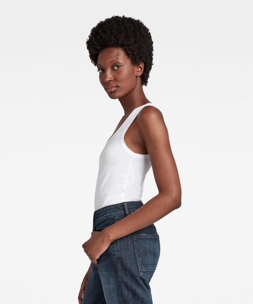 G-STAR(ジースター)の「BASIC ROUND NECK TANKTOP(タンクトップ・レディース・ホワイト/ブラック・SMALL/MEDIUM/X-SMALL)」の3枚目の写真