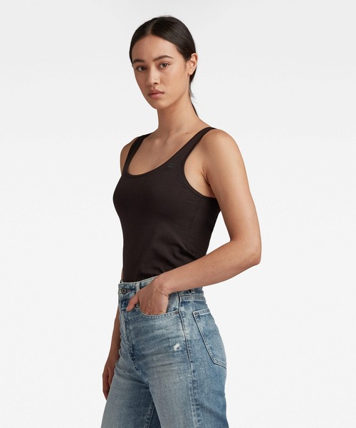 G-STAR(ジースター)の「BASIC ROUND NECK TANKTOP(タンクトップ・レディース・ホワイト/ブラック・SMALL/MEDIUM/X-SMALL)」の6枚目の写真