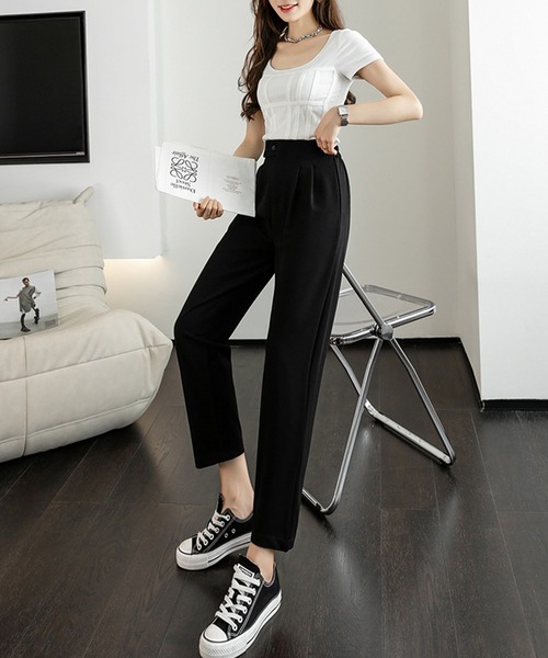 aimoha（アイモハ）の「後ろウェストゴムスラックス（スラックス・レディース・ブラック/ベージュ・SMALL/MEDIUM/LARGE/X-LARGE/XX-LARGE）」の17枚目の写真