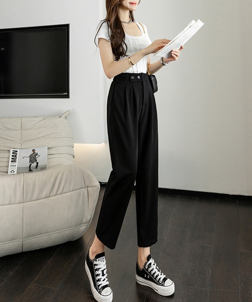 aimoha（アイモハ）の「後ろウェストゴムスラックス（スラックス・レディース・ブラック/ベージュ・SMALL/MEDIUM/LARGE/X-LARGE/XX-LARGE）」の18枚目の写真