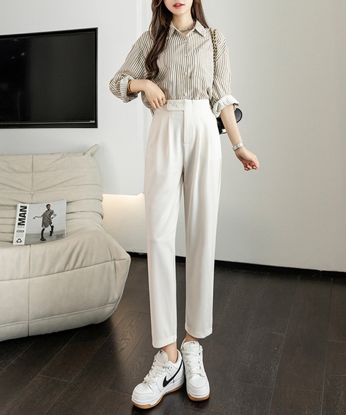 aimoha（アイモハ）の「後ろウェストゴムスラックス（スラックス・レディース・ブラック/ベージュ・SMALL/MEDIUM/LARGE/X-LARGE/XX-LARGE）」の10枚目の写真