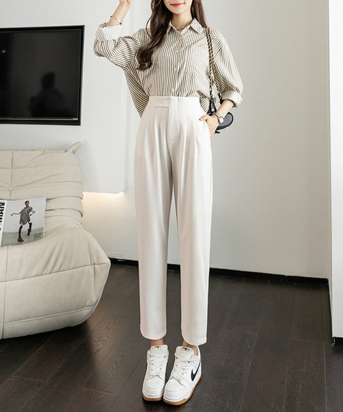 aimoha（アイモハ）の「後ろウェストゴムスラックス（スラックス・レディース・ブラック/ベージュ・SMALL/MEDIUM/LARGE/X-LARGE/XX-LARGE）」の8枚目の写真