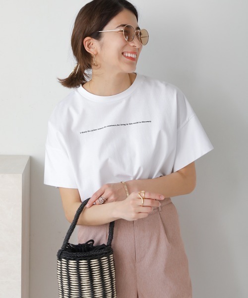 Bou Jeloud（ブージュルード）の「コットン天竺バックフォトプリントトップス（Tシャツ/カットソー・レディース・ブラック/ブラウン/オフホワイト/イエロー・FREE）」の2枚目の写真