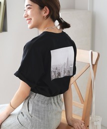 Bou Jeloud | コットン天竺バックフォトプリントトップス(Tシャツ/カットソー)