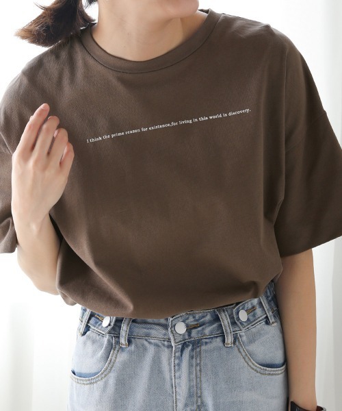 Bou Jeloud（ブージュルード）の「コットン天竺バックフォトプリントトップス（Tシャツ/カットソー・レディース・ブラック/ブラウン/オフホワイト/イエロー・FREE）」の5枚目の写真
