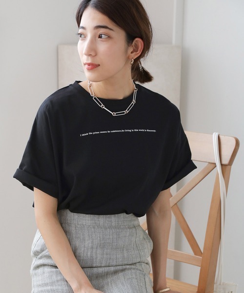 Bou Jeloud（ブージュルード）の「コットン天竺バックフォトプリントトップス（Tシャツ/カットソー・レディース・ブラック/ブラウン/オフホワイト/イエロー・FREE）」の15枚目の写真