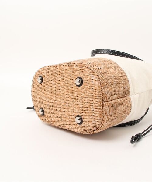 story.（ストーリー）の「【story/ストーリー】キャンバス×カゴ2WAYバッグ（かごバッグ・レディース・ホワイト/ベージュ・FREE）」の3枚目の写真