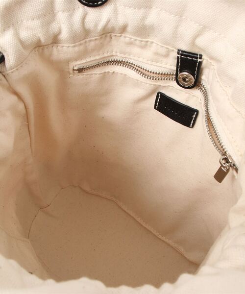 story.（ストーリー）の「【story/ストーリー】キャンバス×カゴ2WAYバッグ（かごバッグ・レディース・ホワイト/ベージュ・FREE）」の4枚目の写真