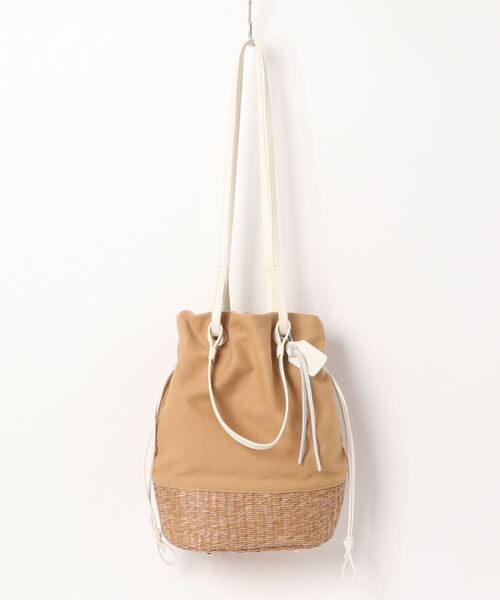story.（ストーリー）の「【story/ストーリー】キャンバス×カゴ2WAYバッグ（かごバッグ・レディース・ホワイト/ベージュ・FREE）」の11枚目の写真