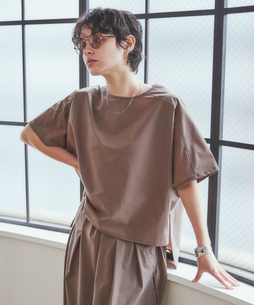 ANGIE(アンジー)の「【接触冷感】BIGシルエットプルオーバー(Tシャツ/カットソー・レディース・ブラック/ブラウン/グリーン・FREE)」の3枚目の写真