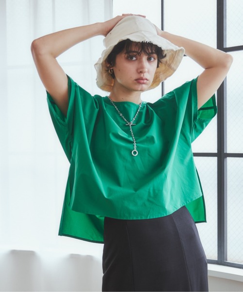 ANGIE(アンジー)の「【接触冷感】BIGシルエットプルオーバー(Tシャツ/カットソー・レディース・ブラック/ブラウン/グリーン・FREE)」の2枚目の写真