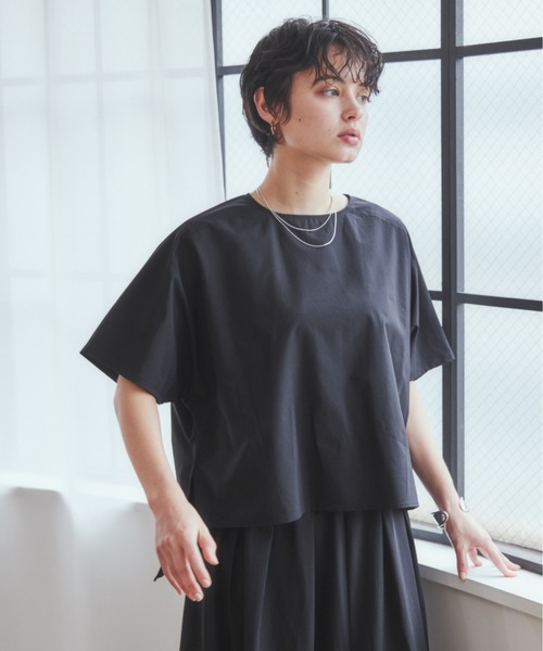ANGIE(アンジー)の「【接触冷感】BIGシルエットプルオーバー(Tシャツ/カットソー・レディース・ブラック/ブラウン/グリーン・FREE)」の1枚目の写真