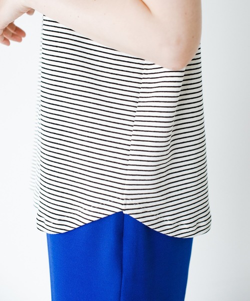 haco!（ハコ）の「シンプルTシャツに飽きた！コーデにアクセントが欲しい！そんなときにさっと着てかわいい　柄とシルエットで体操服見えを回避したリンガーTシャツby who made me（Tシャツ/カットソー・レディース・ホワイト×ブラック/ブラウン系その他・SMALL/MEDIUM/LARGE/X-LARGE）」の3枚目の写真