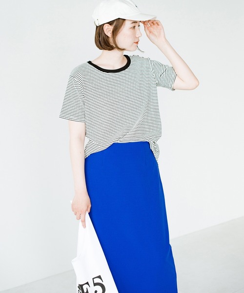 haco!（ハコ）の「シンプルTシャツに飽きた！コーデにアクセントが欲しい！そんなときにさっと着てかわいい　柄とシルエットで体操服見えを回避したリンガーTシャツby who made me（Tシャツ/カットソー・レディース・ホワイト×ブラック/ブラウン系その他・SMALL/MEDIUM/LARGE/X-LARGE）」の17枚目の写真