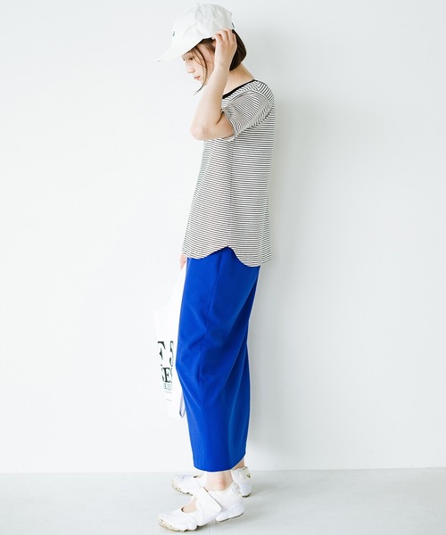 haco!（ハコ）の「シンプルTシャツに飽きた！コーデにアクセントが欲しい！そんなときにさっと着てかわいい　柄とシルエットで体操服見えを回避したリンガーTシャツby who made me（Tシャツ/カットソー・レディース・ホワイト×ブラック/ブラウン系その他・SMALL/MEDIUM/LARGE/X-LARGE）」の18枚目の写真