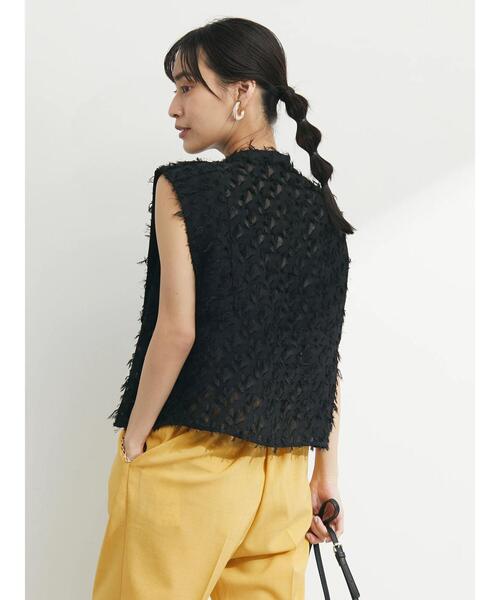 Sugar spoon（シュガースプーン）の「・SUGAR SPOON フリンジジャカードブラウス（シャツ/ブラウス・レディース・ブラック/アイボリー/イエロー・FREE）」の7枚目の写真
