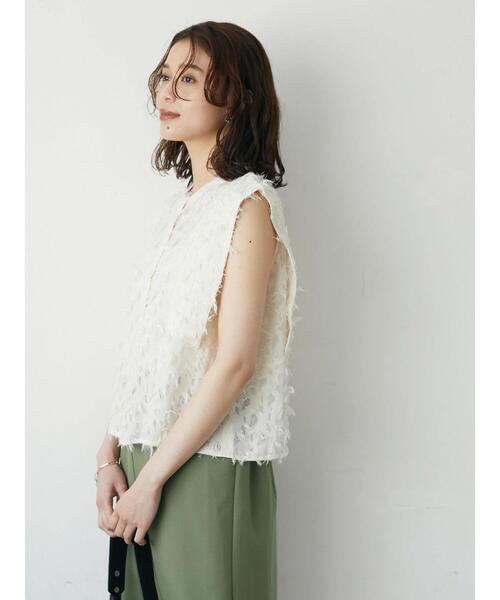 Sugar spoon（シュガースプーン）の「・SUGAR SPOON フリンジジャカードブラウス（シャツ/ブラウス・レディース・ブラック/アイボリー/イエロー・FREE）」の9枚目の写真