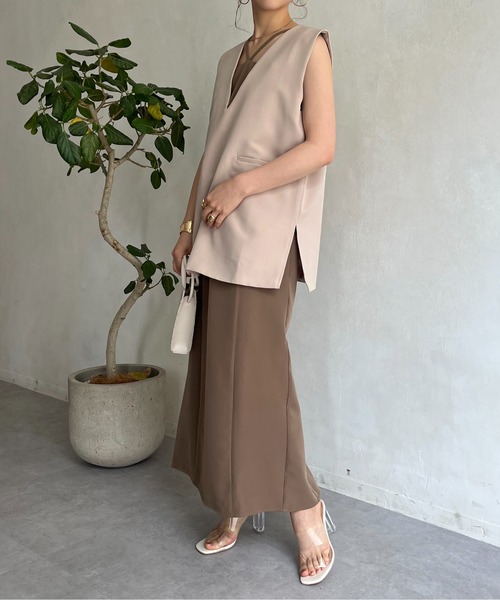 prose verse(プロズヴェール)の「クロスストラップナローキャミワンピ(ワンピース・レディース・グリーン/ブラウン/ブラック・フリ-)」の13枚目の写真