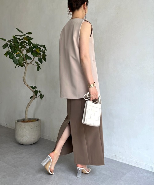 prose verse(プロズヴェール)の「クロスストラップナローキャミワンピ(ワンピース・レディース・グリーン/ブラウン/ブラック・フリ-)」の10枚目の写真