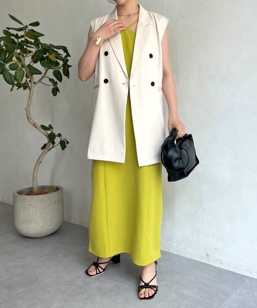 prose verse(プロズヴェール)の「クロスストラップナローキャミワンピ(ワンピース・レディース・グリーン/ブラウン/ブラック・フリ-)」の20枚目の写真