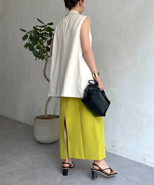 prose verse(プロズヴェール)の「クロスストラップナローキャミワンピ(ワンピース・レディース・グリーン/ブラウン/ブラック・フリ-)」の14枚目の写真